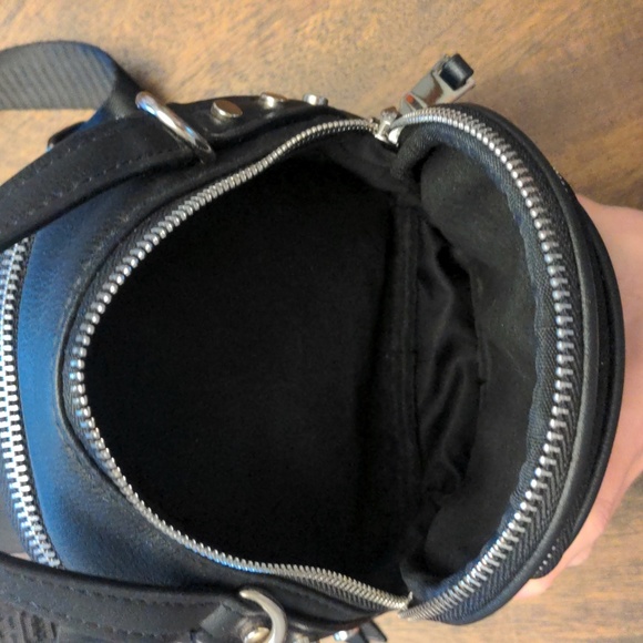 Madden NYC Black Mini Backpack Purse – Vegan Leather Logo Strap Crossbody - Picture 11 of 14